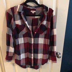 Merona Plaid Top - S
